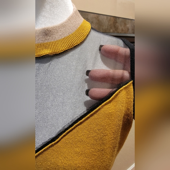 Say What? Mesh Accent Sweater Dress - Size XL - Picture 2 of 5